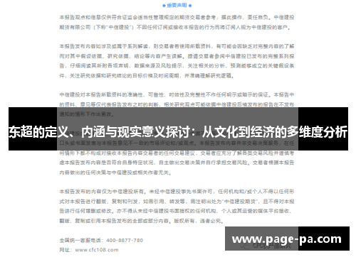 东超的定义、内涵与现实意义探讨：从文化到经济的多维度分析