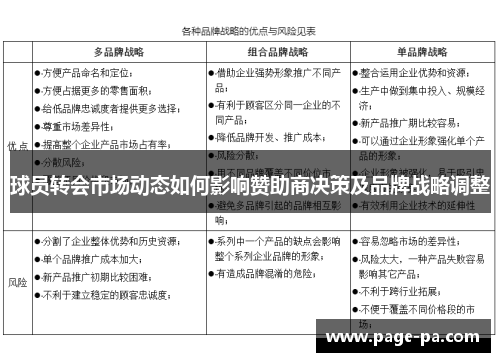 球员转会市场动态如何影响赞助商决策及品牌战略调整